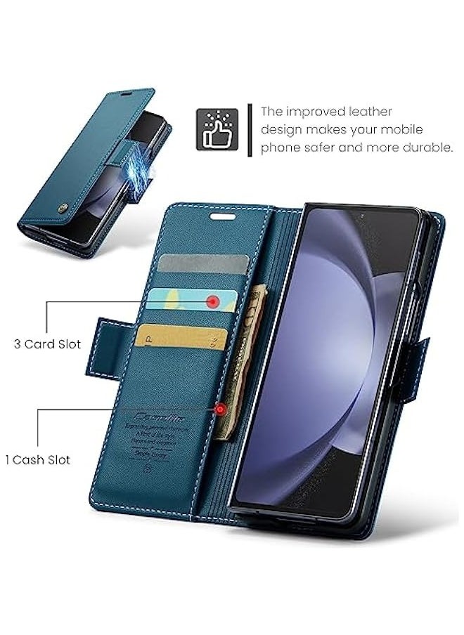 Leather protective cover for Samsung Galaxy Z Fold 5 5G blue  - Image 2