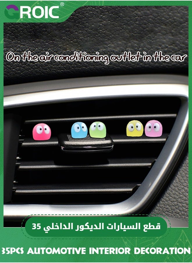GROIC 35 Pcs Cute Soot Sprites, Automotive Interior Decoration Accessories for Car Rearview Mirror and Dashboard,Cute Anime Decor Automotive Ornament for Home Garden Office,Funny Ornament Gifts(Multicolour)  - Image 2