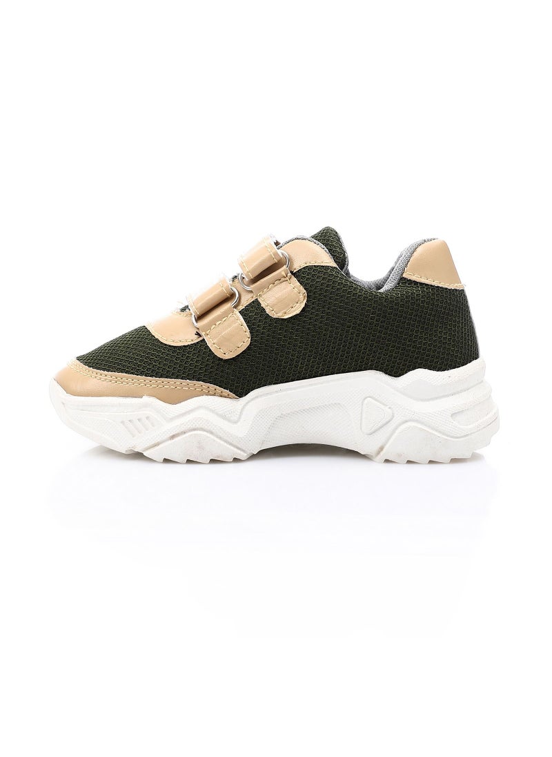 Roadwalker - RHK7755-Two-Tone Faux Leather Velcro-Closure Sneakers for Kids - Image 1