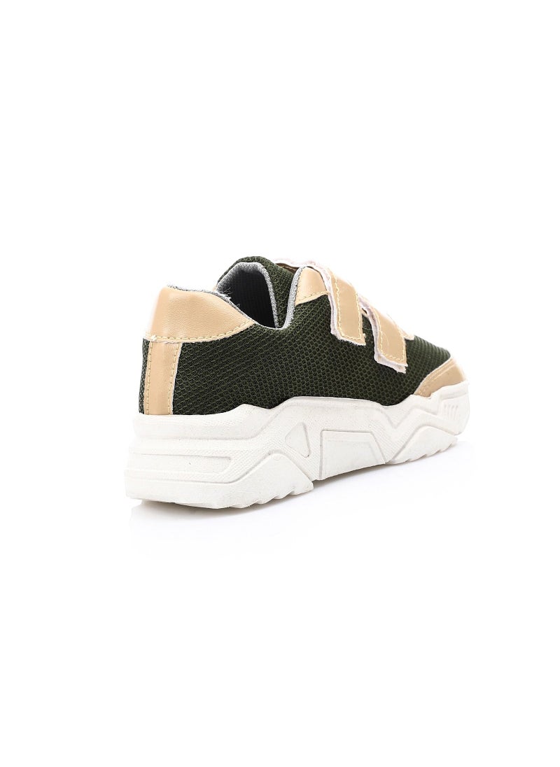Roadwalker - RHK7755-Two-Tone Faux Leather Velcro-Closure Sneakers for Kids - Image 1