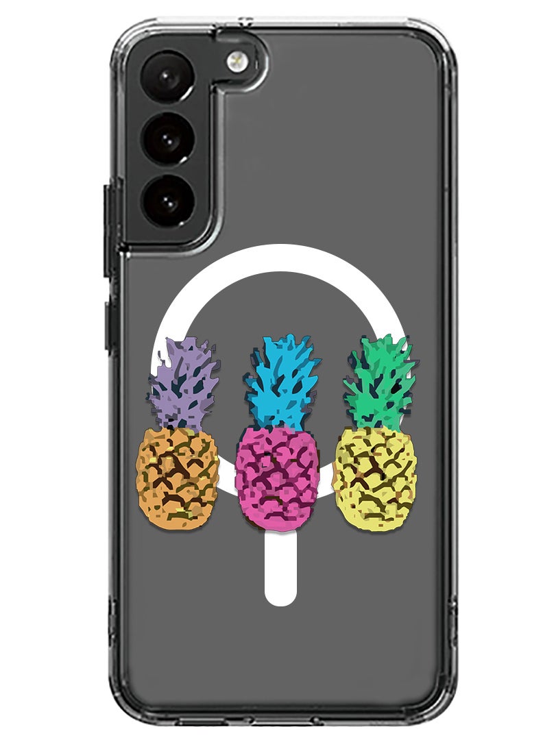 Theodor Magnetic Case for Samsung Galaxy S23 6.1-inch Compatible with MagSafe Wireless Charging, Shockproof Phone Bumper Cover pineapple - Image 1