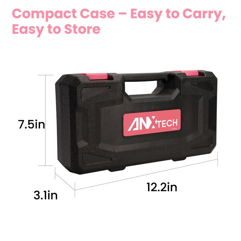 ANXTECH 50-Piece Pink Tool Set for Women, Household Small Tool Set with Storage Toolbox for Home Repairs, Hand Tool Kit for College, Dorm, Office - Image 3