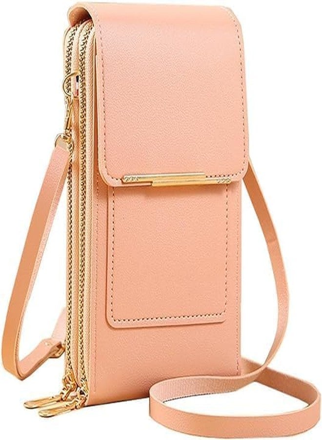 Zerolex Leather Shoulder Bag Mobile Purse Crossbody Sling Bags with Clear Touch Screen Window for Women Pockets Straps Fit for All Mobile Phone (pack of 1) Multicolor - Image 1