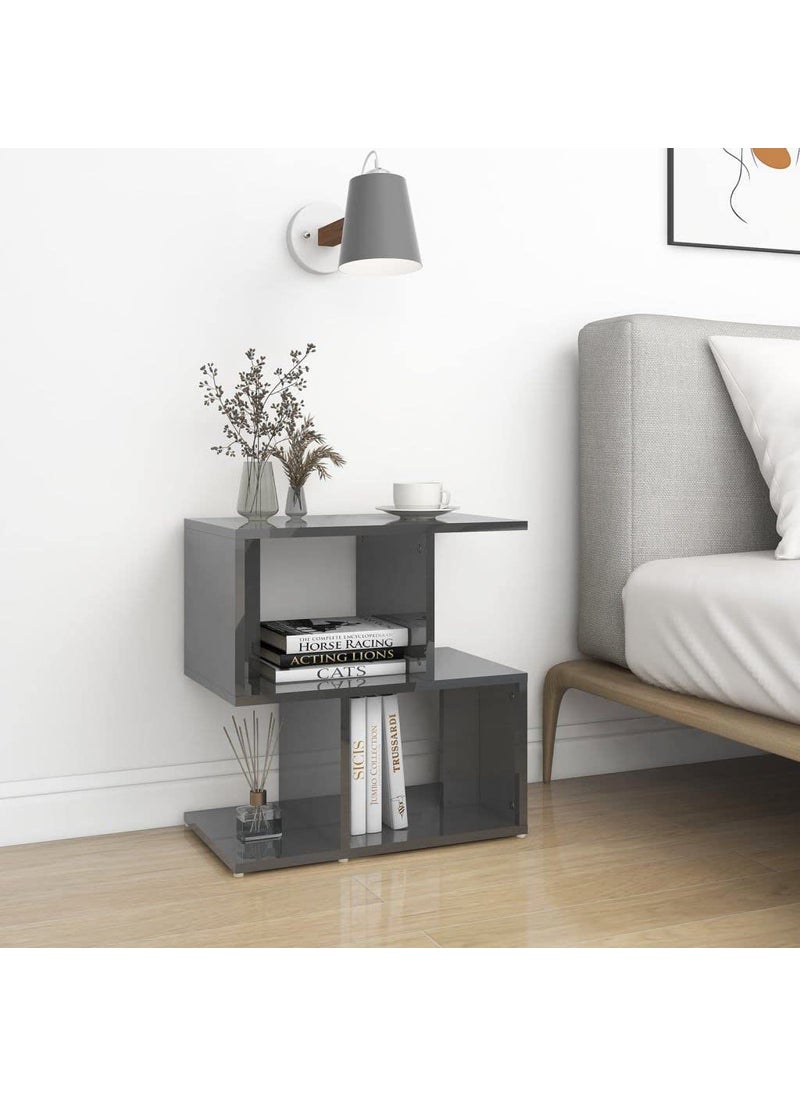 OXMIC OXMIC Wooden End Table Stool for Living Room BedroomLakdi Wooden Laminated Board Top Side Table for Home and Offices Engineered Wood Grey Colour 
