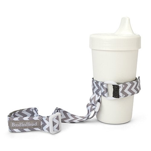 BooginHead Baby Toddler SippiGrip Sippy Cup Holder Strap, Chevron Gray - Image 1