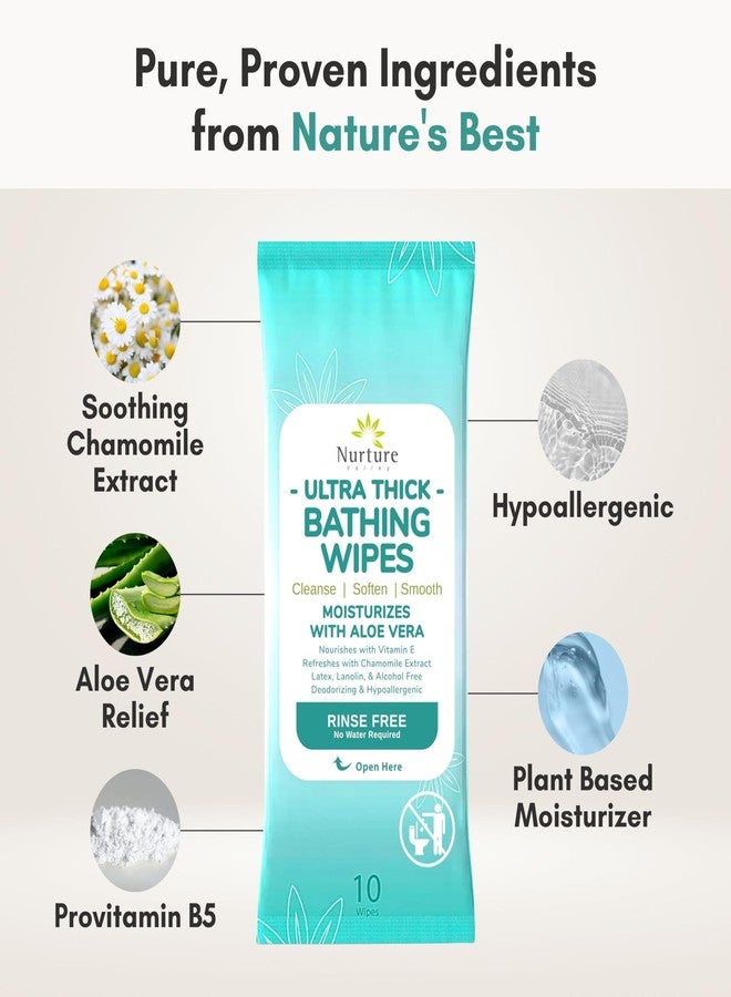 Nurture Valley Nurture XL Ultra Thick Body Wipes for Adults w/Aloe | 40 Extra Large Disposable Cloth Wet Cleansing No Rinse Bathing Washcloths, Waterless Shower | Bath Wipe for Women, Men & Elderly - Image 5