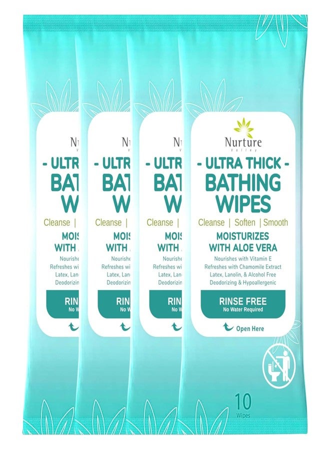 Nurture Valley Nurture XL Ultra Thick Body Wipes for Adults w/Aloe | 40 Extra Large Disposable Cloth Wet Cleansing No Rinse Bathing Washcloths, Waterless Shower | Bath Wipe for Women, Men & Elderly - Image 1