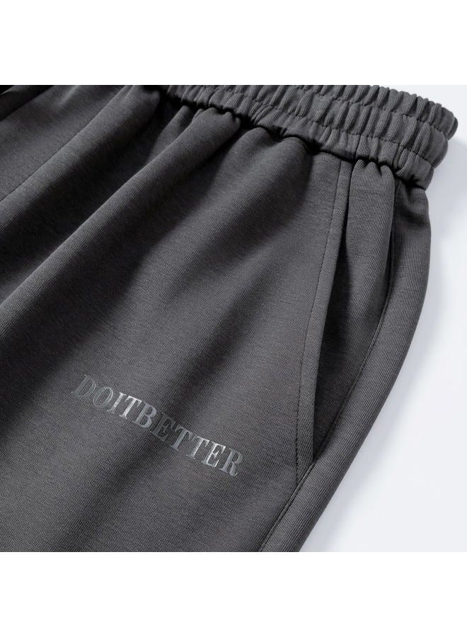 HHZ Men's Cotton Joggers Sweatpants Loose Baggy Gym Workout Yoga Lounge Pants with Elastic Bottom Straight Leg, Y002dark Grey, 34 - Image 4