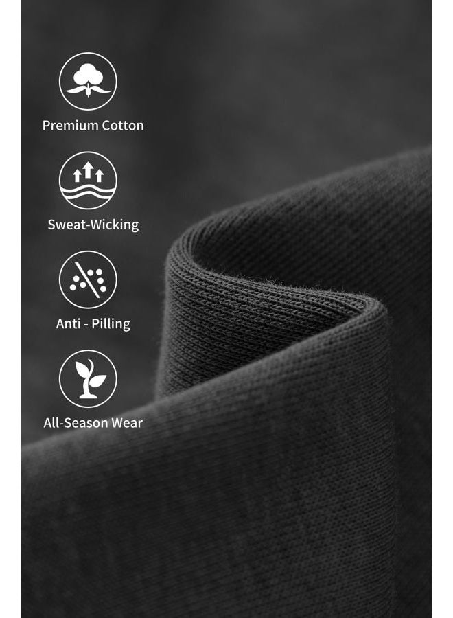 HHZ Men's Cotton Joggers Sweatpants Loose Baggy Gym Workout Yoga Lounge Pants with Elastic Bottom Straight Leg, Y002dark Grey, 34 - Image 5