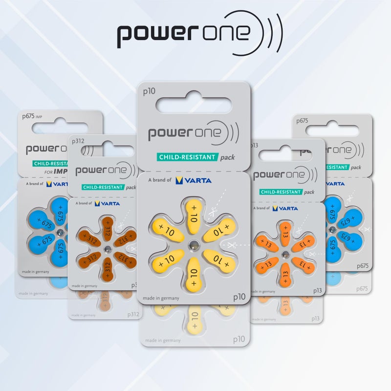 Power One 60 Mercury Free Hearing Aid Batteries Size: 675P Cochlear Implant by Power One - Image 4