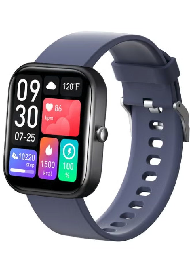 AROAQ GTS5 Smartwatch Call Version with Bluetooth Calling | 2.0" HD Full Touch Display, Heart Rate, SpO2 & Health Monitoring, Sports Modes, Waterproof Fitness Watch – Blue