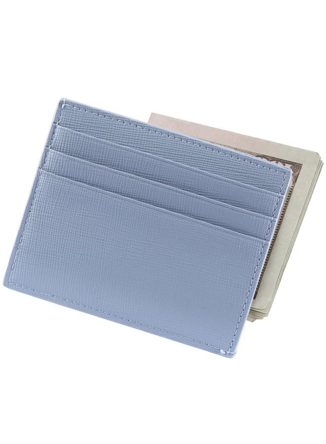 yiijay Credit Card Holder Slim Wallet RFID Credit Card Case Thin Front Pocket Wallet Money Card Clip Small Wallets for Women Men, Blue, Money Clip Card Holder Wallet - Image 1
