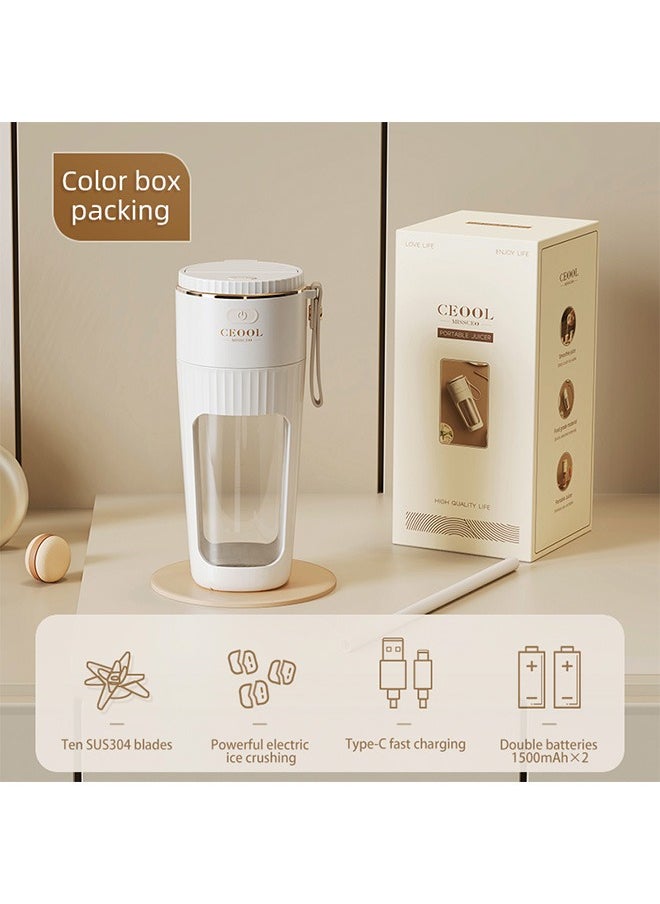 Ceool - Portable Blender, Personal Blender for Shakes and Smoothies, Mini Blender Bottle USB Rechargeable, Portable Juicer Cup with 10 Blades and Removable Straw for Kitchen, Gym, Office - Image 1