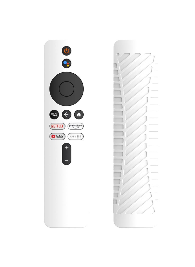 Excefore Silicone Case for for Xiaomi Mi Box 4K TV, Silicone Protective Case for Xiaomi Mi Box 4K TV Remote, 2nd Gen Stick Remote Control Anti Slip Silicone Protective Skin Cover with Lanyard, White  - Image 1