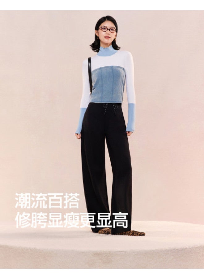 SIINSIIN Curved Knife Joggers Fleece Pants Women'S Winter 2025 New Fashion Straight Leg Banana Pants Loose Sports Casual Pants - Image 1