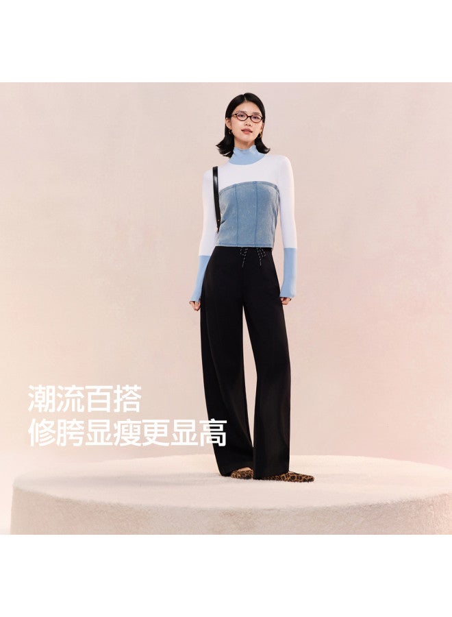 SIINSIIN Curved Knife Joggers Fleece Pants Women'S Winter 2025 New Fashion Straight Leg Banana Pants Loose Sports Casual Pants - Image 2