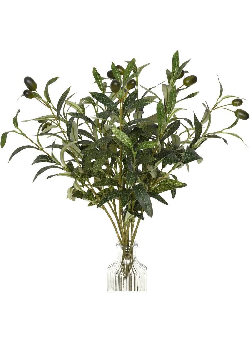 10 Inch Large White Rustic Ceramic Flower Vase with Artificial Olive Branches INCLUDED - Image 3