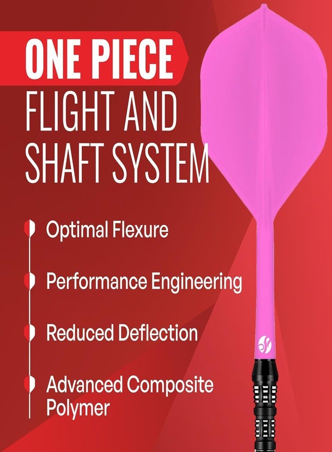 Shot! Darts Flight Deck One Piece Dart Flight and Shaft System, Reduced Deflections, Standard Shaped Flight (350 Micron) Available in Set of 3 (Pink, Short) - Image 5