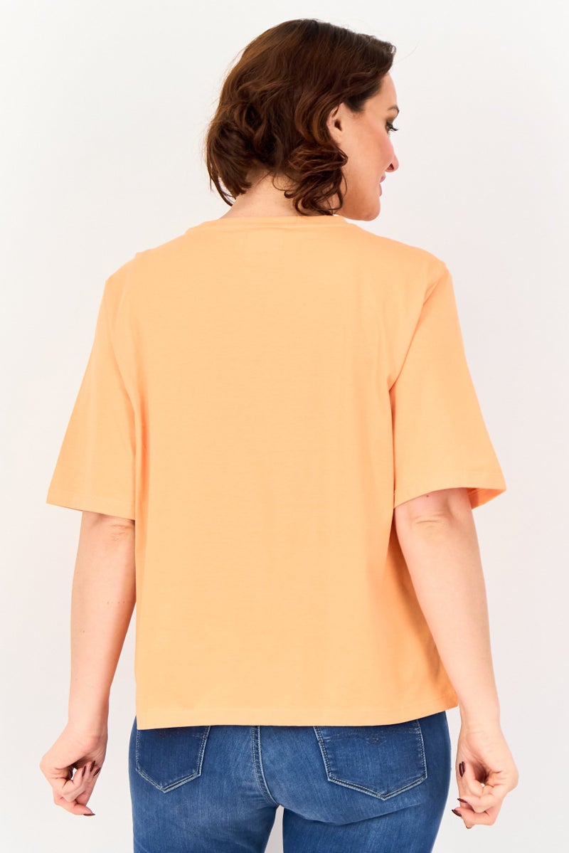 ONLY Women Round Neck Short Sleeve Looney Tunes T-shirt, Orange - Image 3