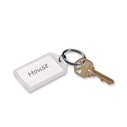 Lucky Line Key Tag with Flap,Split Ring & Paper Insert for Labeling, Key Organization & Identification, 10-Pack, Clear (6051010) - Image 3