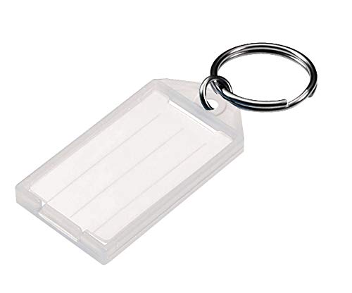 Lucky Line Key Tag with Flap,Split Ring & Paper Insert for Labeling, Key Organization & Identification, 10-Pack, Clear (6051010) - Image 2