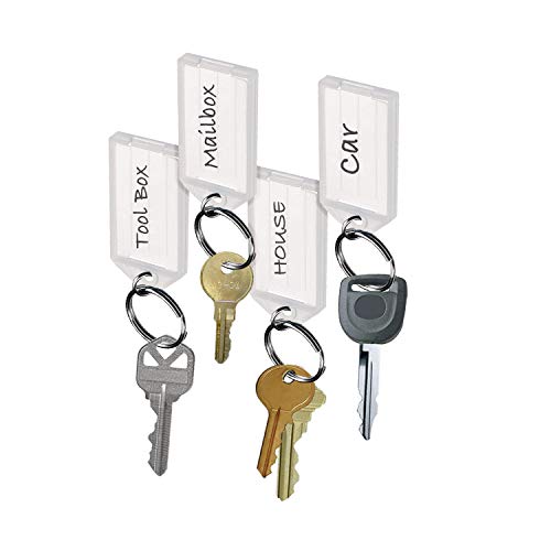 Lucky Line Key Tag with Flap,Split Ring & Paper Insert for Labeling, Key Organization & Identification, 10-Pack, Clear (6051010) - Image 4