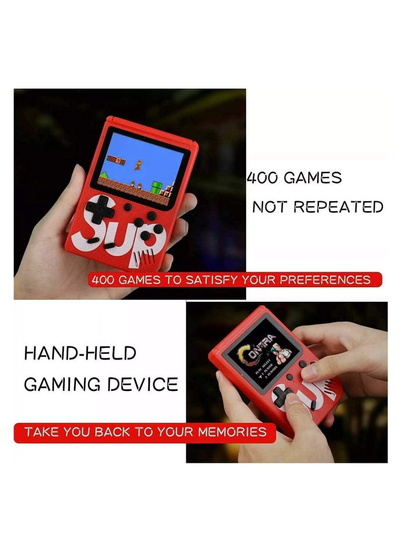 Generic - SUP Game Box Plus 400 in 1 Retro Games UPGRADED VERSION mini Portable Console Handheld Gift Kids Boys/Girls 3,4,5,6,7,8,9,10 Years White - Image 1