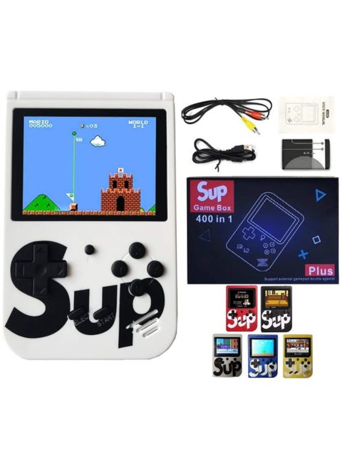 SUP Game Box Plus 400 in 1 Retro Games UPGRADED VERSION mini Portable Console Handheld Gift Kids Boys/Girls 3,4,5,6,7,8,9,10 Years White