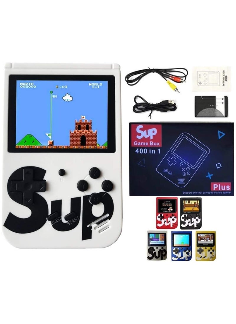 Generic - SUP Game Box Plus 400 in 1 Retro Games UPGRADED VERSION mini Portable Console Handheld Gift Kids Boys/Girls 3,4,5,6,7,8,9,10 Years White - Image 1