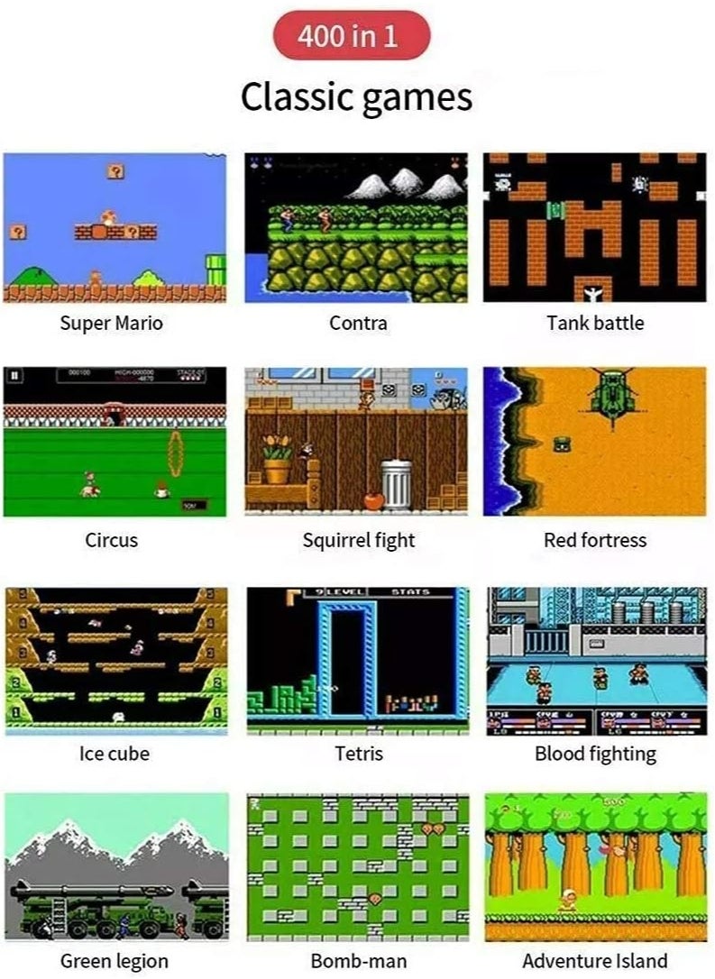Generic - SUP Game Box Plus 400 in 1 Retro Games UPGRADED VERSION mini Portable Console Handheld Gift Kids Boys/Girls 3,4,5,6,7,8,9,10 Years White - Image 1