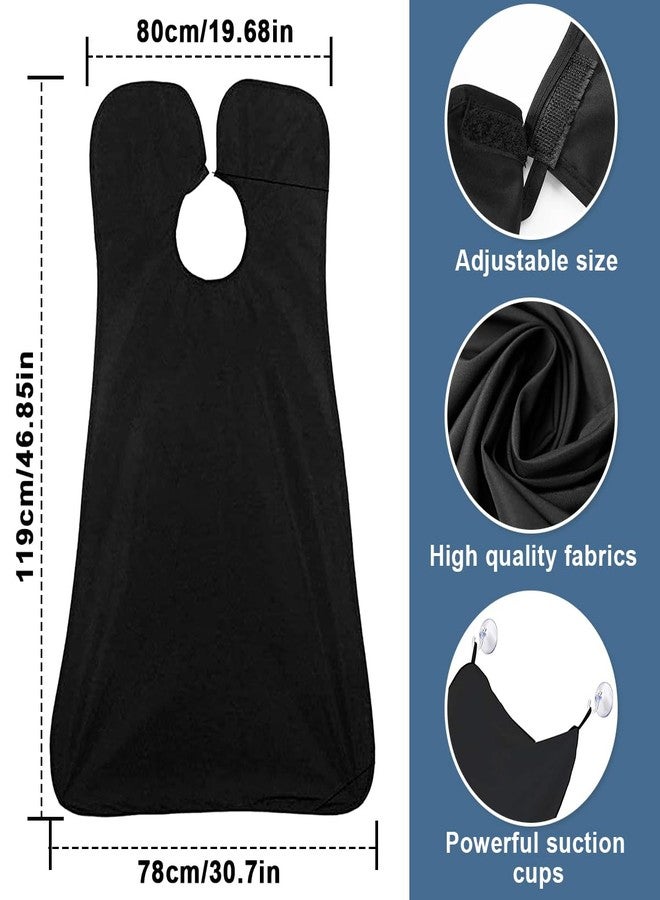 Fun Gift Beard Bib,Beard Apron,Beard Catcher for Men Shaving and Trimming,Non-Stick Beard Cape Grooming Cloth, with 3 Suction Cups, Valentines Day Gifts for Him Men（black） - Image 4