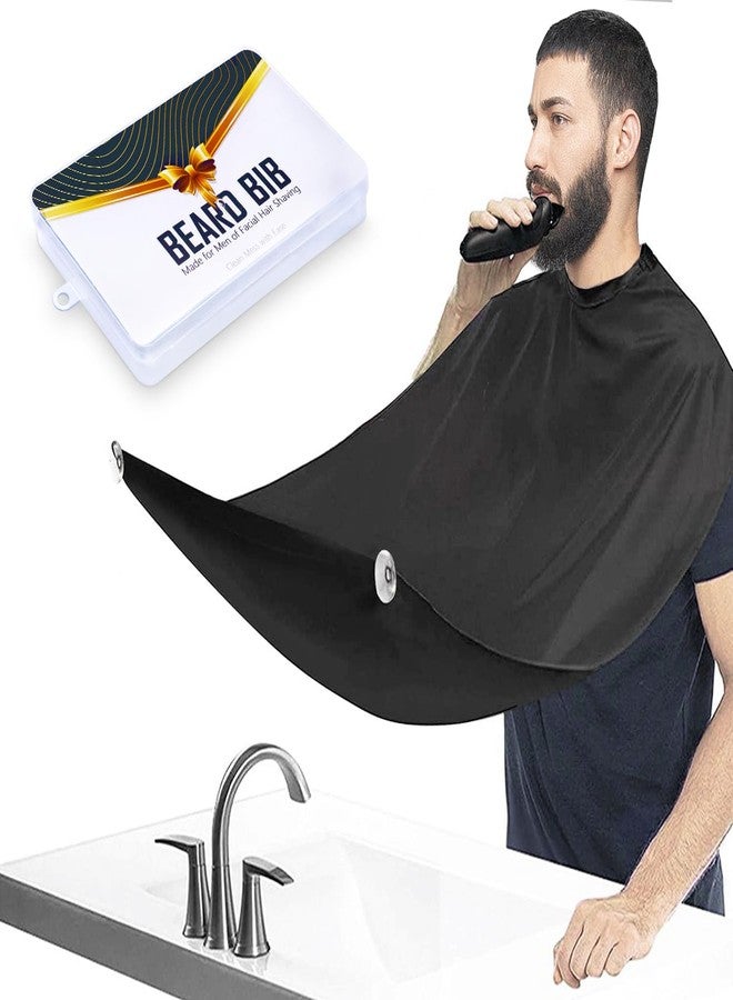 Fun Gift Beard Bib,Beard Apron,Beard Catcher for Men Shaving and Trimming,Non-Stick Beard Cape Grooming Cloth, with 3 Suction Cups, Valentines Day Gifts for Him Men（black） - Image 1