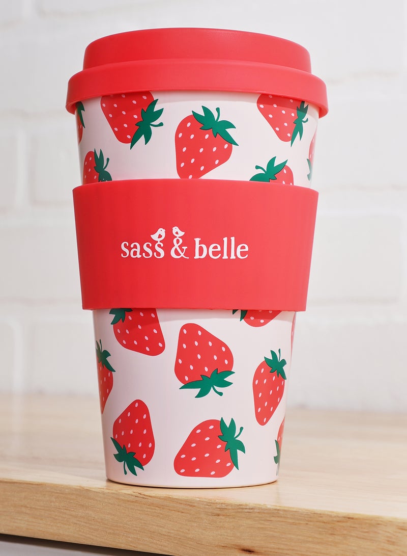 Sass & Belle Strawberry Travel Coffee Cup - Image 1