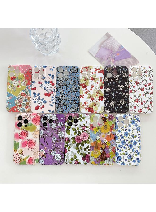 S-TOP Case For iPhone 13 Pro Max Water Sticker Flower Pattern PC Phone Case - Image 2