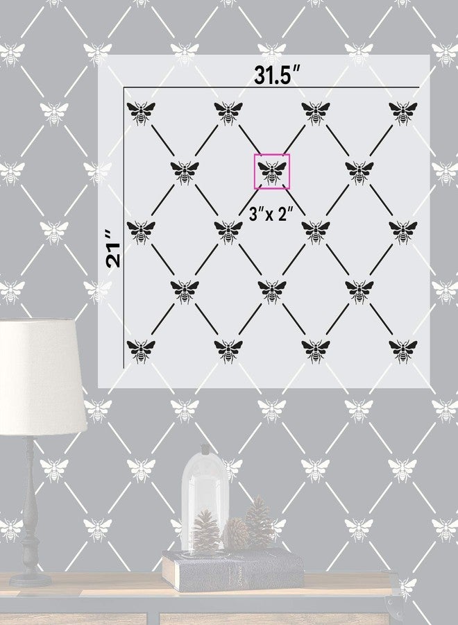 Stencil Revolution French Bee Trellis Stencil - DIY Wallpaper Alternative - Easily Brighten Up Your Home with This Reusable Wall Pattern Stencil - Image 3