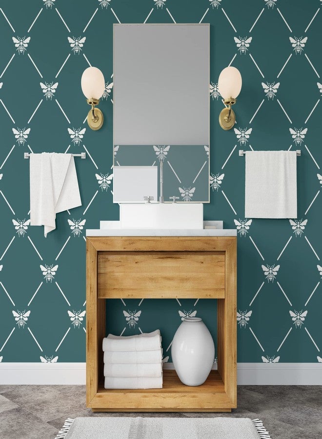 Stencil Revolution French Bee Trellis Stencil - DIY Wallpaper Alternative - Easily Brighten Up Your Home with This Reusable Wall Pattern Stencil - Image 2