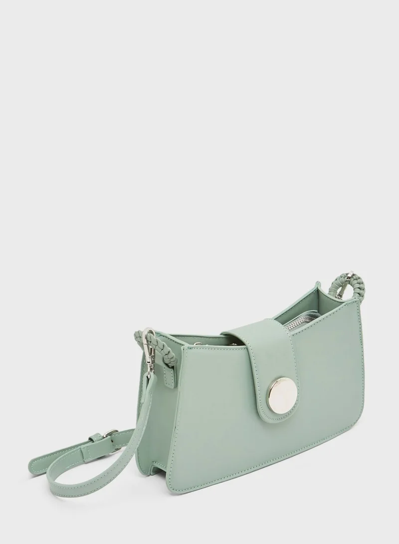shoexpress Zip Closure Button Detail Crossbody