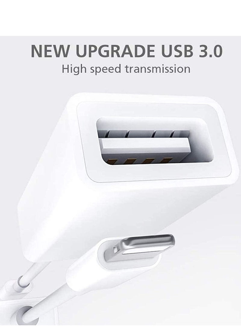 [Apple MFi Certified] Lightning to USB Camera Adapter for iPhone iPad, USB 3.0 OTG Data Sync Cable Adapter Compatible with iPhone 12 11 XS XR X 8 7 iPad to Card Reader Keyboard Mouse USB Flash Drive - Image 2