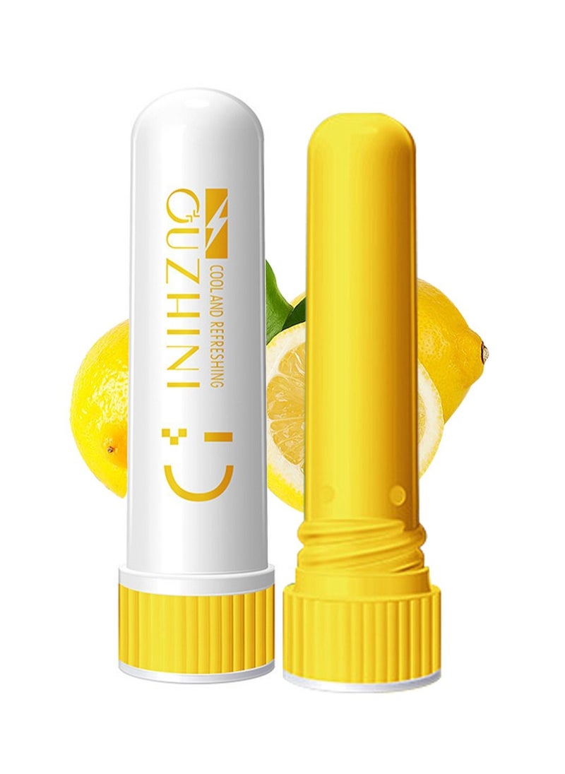 OUZHINI Lemon Fragrance Essential Oil Stick Cool Refreshing Natural Breathe Vapor Stick to Enhance Breathing Boost Focus and Provide Fresh Cooling Sensation for Driving Working Studying  - Image 1