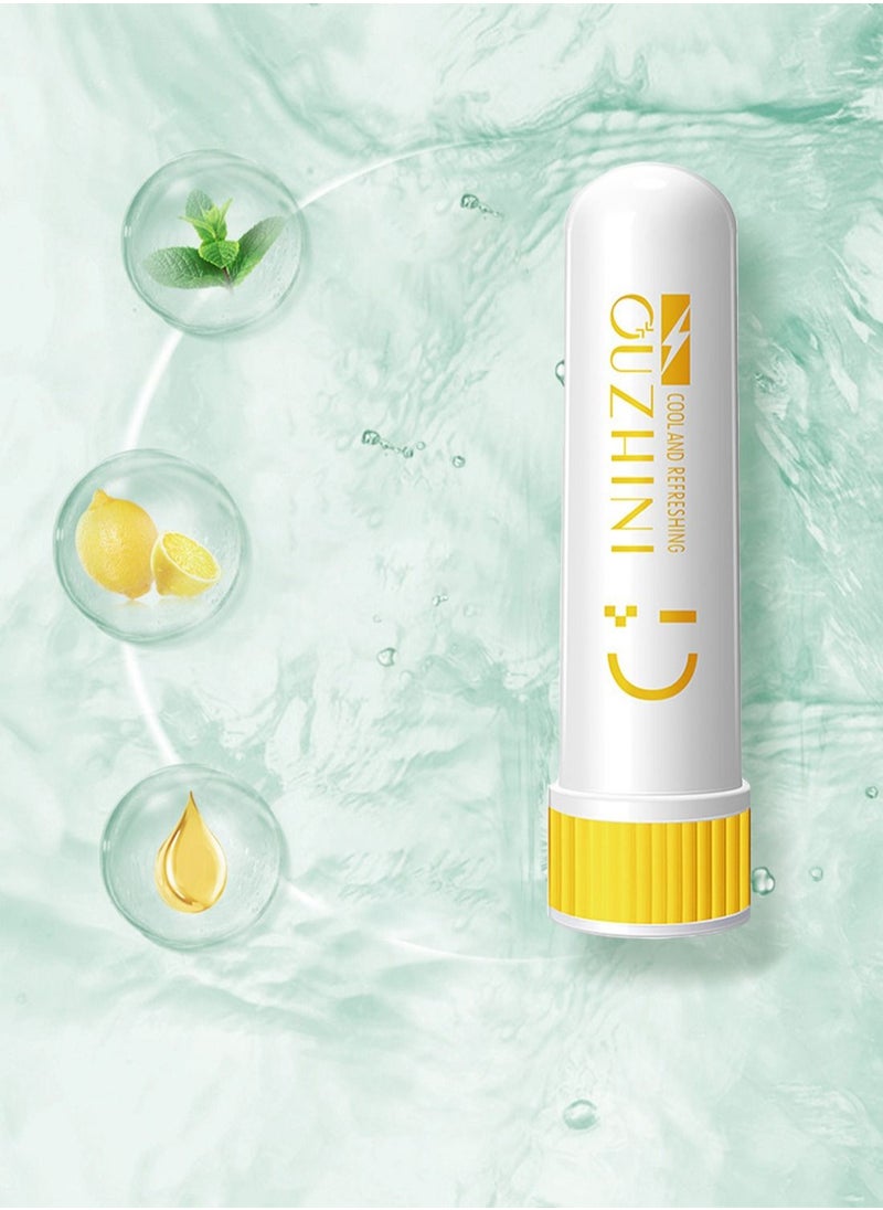 OUZHINI Lemon Fragrance Essential Oil Stick Cool Refreshing Natural Breathe Vapor Stick to Enhance Breathing Boost Focus and Provide Fresh Cooling Sensation for Driving Working Studying  - Image 3