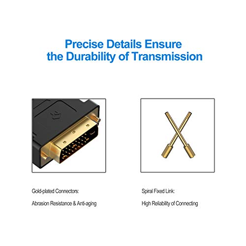 Rankie DVI to HDMI Adapter, 2-Pack Gold-Plated 1080P Male to Female Converter (Black) - Image 4