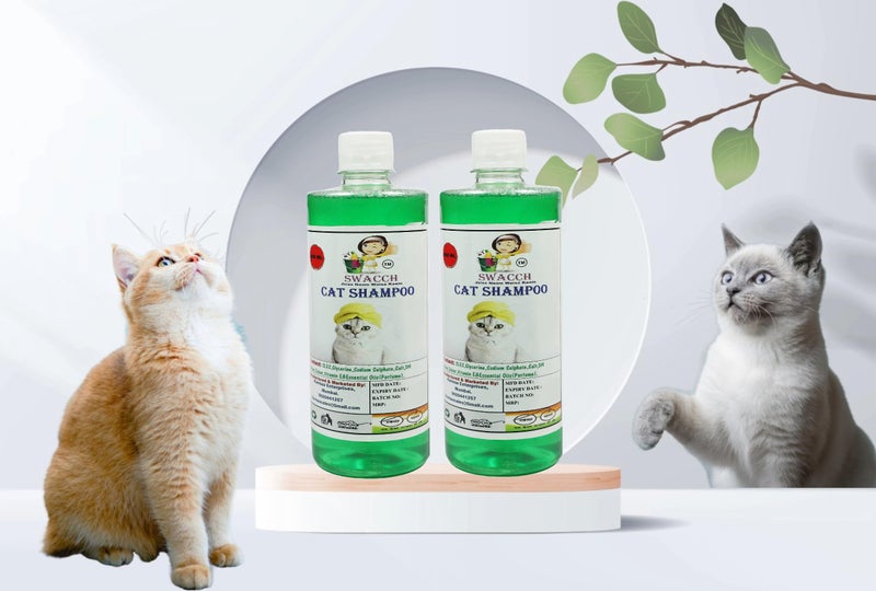 SWACCH CAT Shampoo (500ML) (Combo Pack of 2) NEEM ALOVERA - Image 1