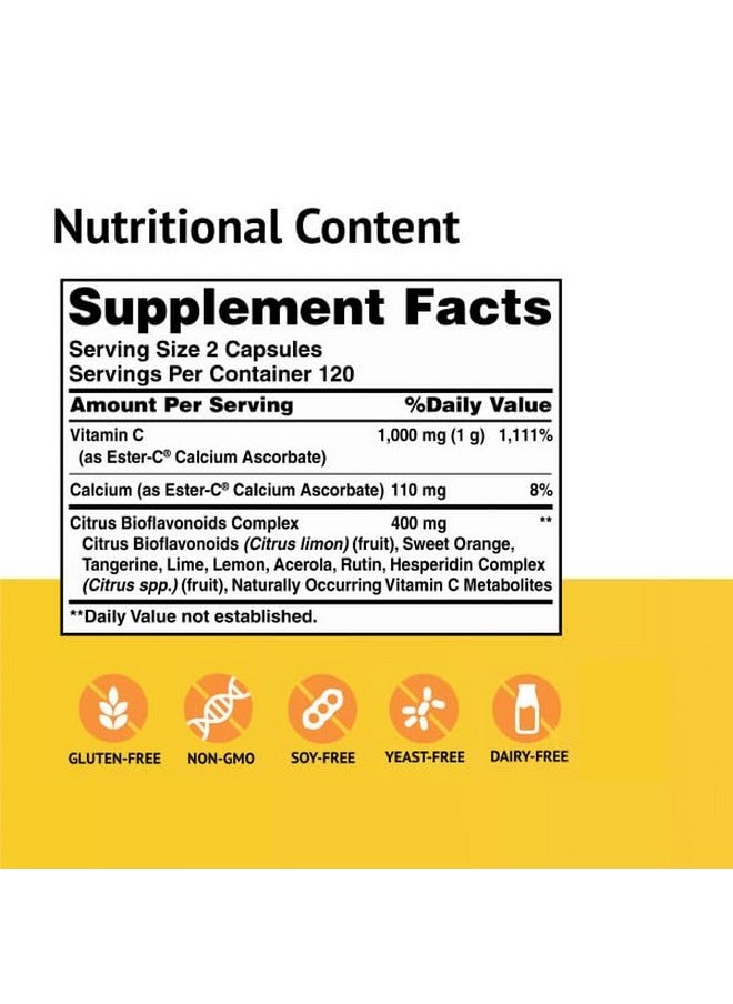 ldreamam - Ester-C® 500 Mg With Citrus Bioflavonoids Capsules 120 - Image 1