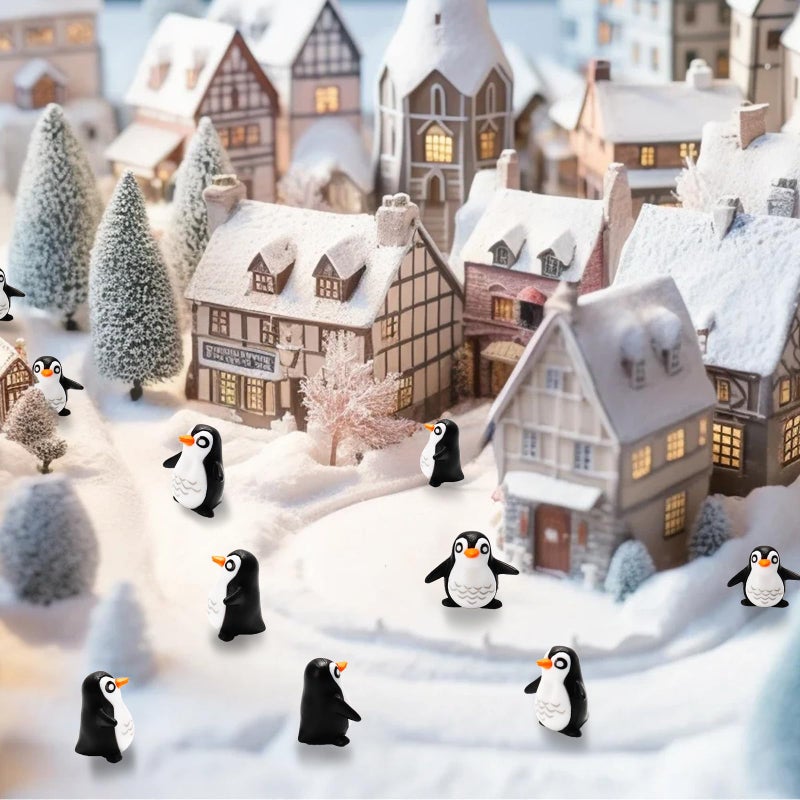 Bbiamsleep 25 Pcs Miniature Penguin Figurines Mini Penguin Figurines Resin Penguin Mini Penguin for Fairy Garden Micro Landscape Winter Christmas Decor - Image 4