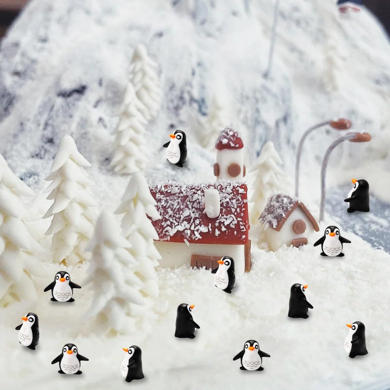 Bbiamsleep 25 Pcs Miniature Penguin Figurines Mini Penguin Figurines Resin Penguin Mini Penguin for Fairy Garden Micro Landscape Winter Christmas Decor - Image 5