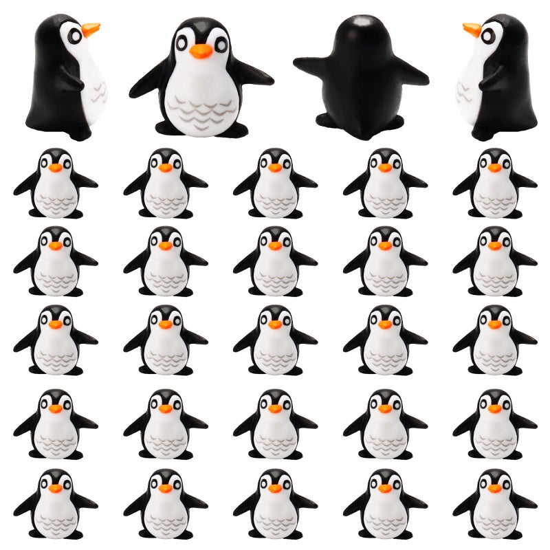 Bbiamsleep 25 Pcs Miniature Penguin Figurines Mini Penguin Figurines Resin Penguin Mini Penguin for Fairy Garden Micro Landscape Winter Christmas Decor - Image 1