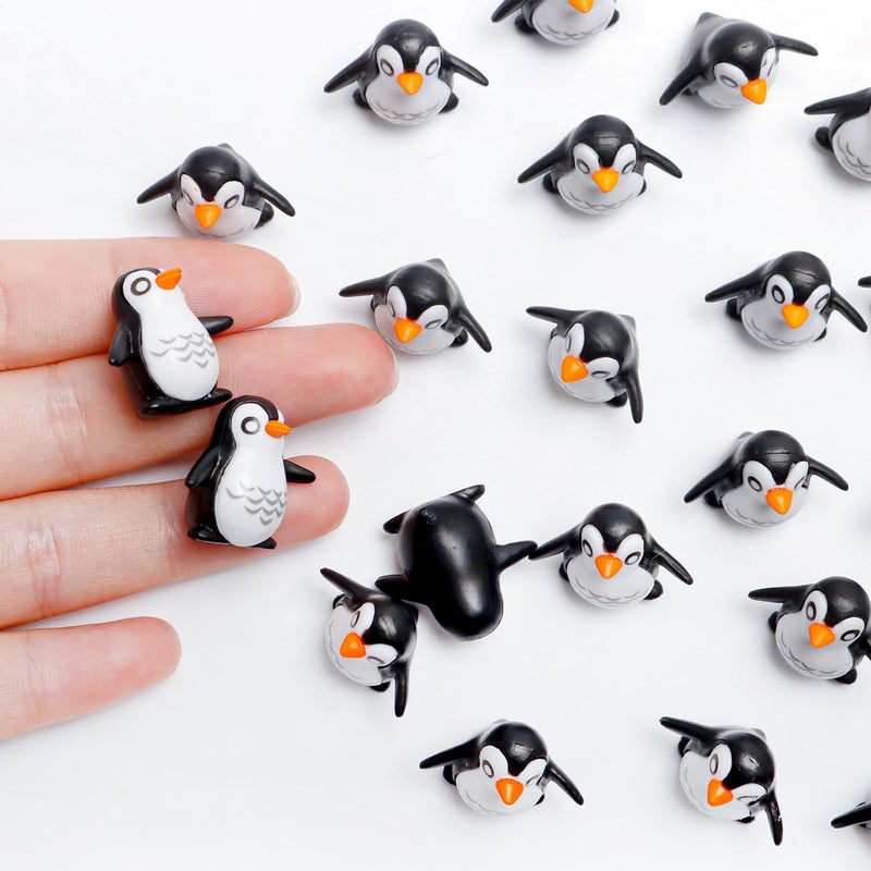 Bbiamsleep 25 Pcs Miniature Penguin Figurines Mini Penguin Figurines Resin Penguin Mini Penguin for Fairy Garden Micro Landscape Winter Christmas Decor - Image 3