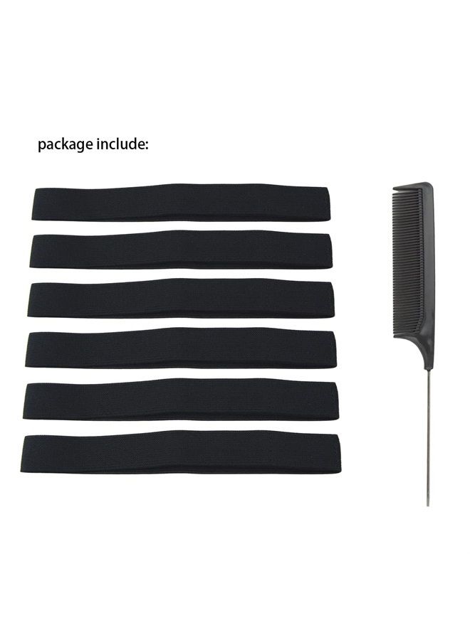 YTBYT 6 Pcs Elastic Band Lace Melting Bands Adjustable Wig Headbands for Lace Frontal Laying (Width 1 Inch) - Image 2