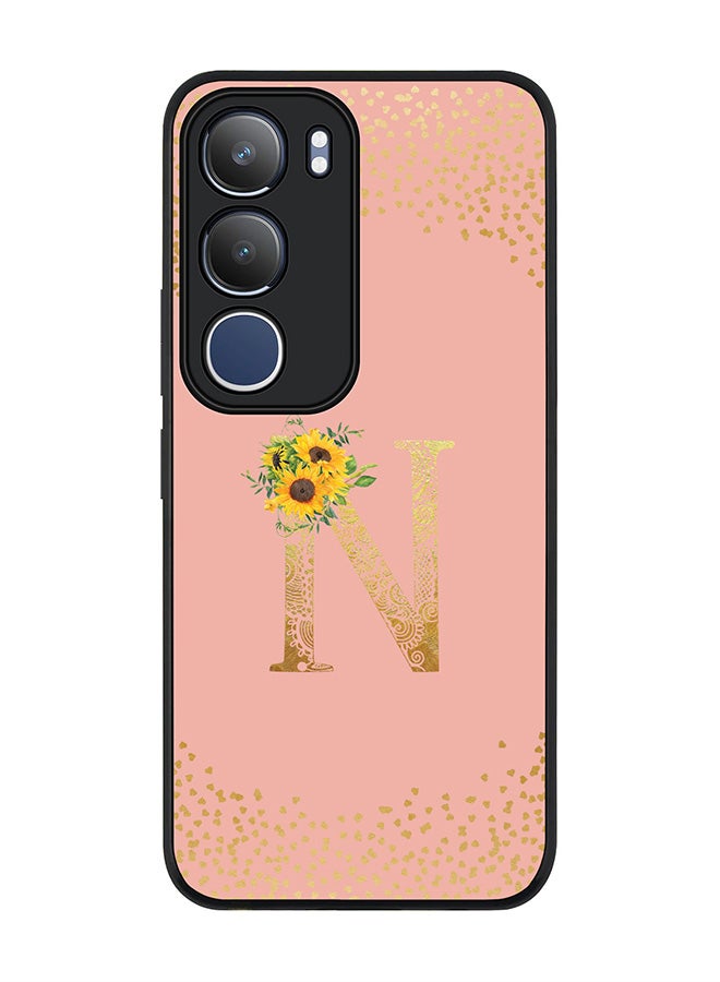 Stylizedd For vivo Y19s / Y19s Pro Case,Slim fit Camera Protection, Shockproof Thin Phone cover  - Custom Floral Monogram - N  (Rose Pink )