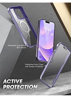 SupCase Unicorn Beetle Edgemag Case For Iphone 14 Pro 6.1" Compatible With Magsafe Slim Frame Clear Protective Case With Built In Screen Protector Mauve  - Image 4